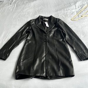 Vegan Leather Blazer Dress